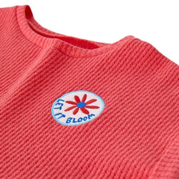 ZARA Kids | Coral Red | COMBINATION EMBROIDERED DRESS - Picture 4 of 6